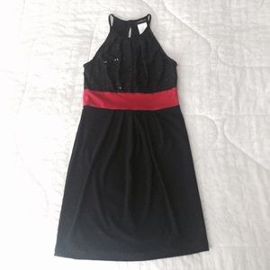 Black and Red Cocktail Dress w/ Sequins, Size 5/6